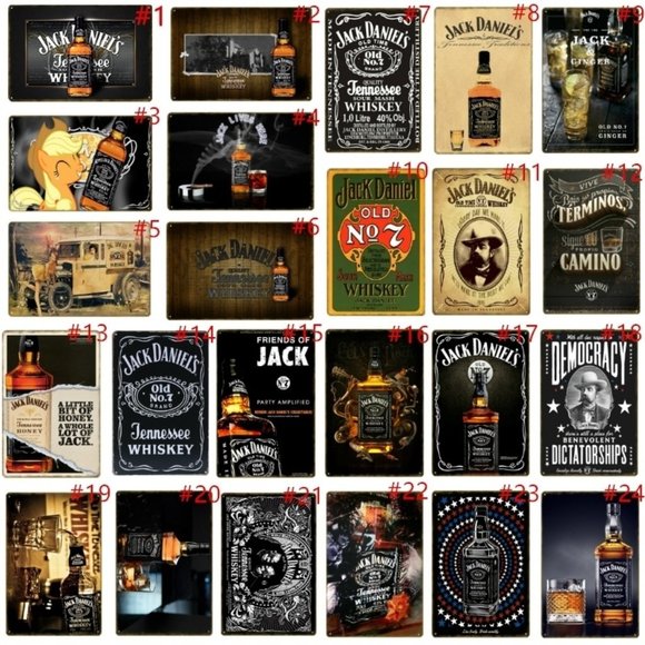 Vintage Whiskey Tin Signs Metal Poster Wall Art - Picture 1 of 8